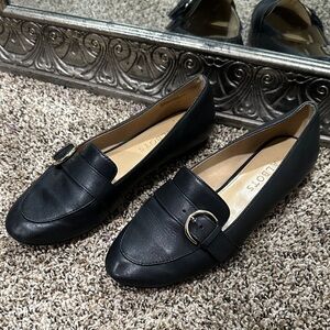 Talbots Black Leather Loafers for Women